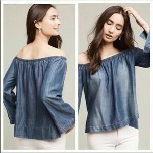 Cloth & Stone Chambray Off the Shoulder Top